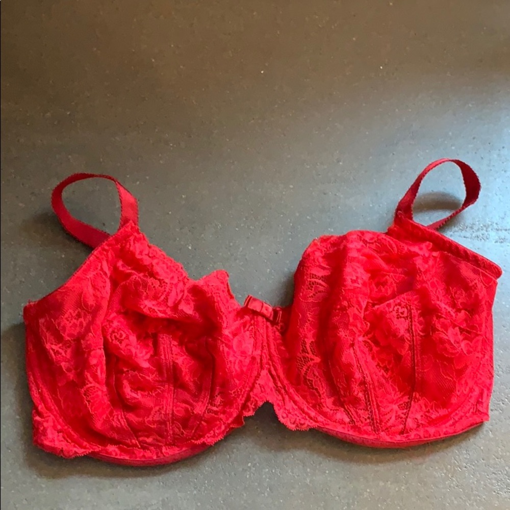 Adore Me Red Lace Underwire Bra